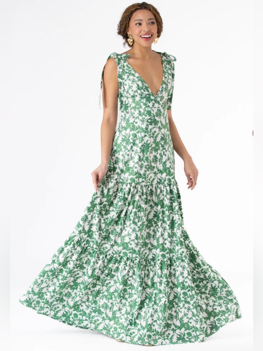 Smith & Quinn Clementine Dress in Rosemary Waltz L Bridesmaid Maxi Floral Gown